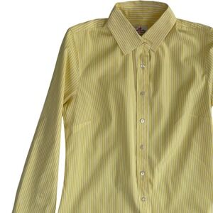 J.Crew Haberdashery Striped Yellow Button-Up Shirt Womens XXS Stretch